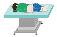 横向きで寝る患者
